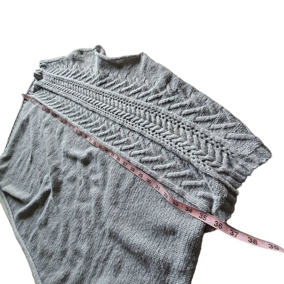 NWT Lauren Conrad Pale Blue Women's Poncho Sweater One Size - Picture 12 of 13